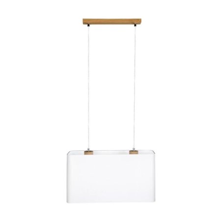 Cadre Lampa Wisząca 2xE27 Max.40W Dąb Olejowany/Transparentny PVC/Biały