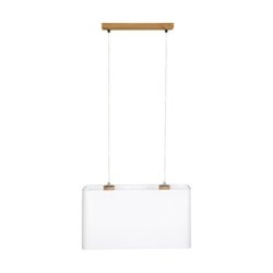 Cadre Lampa Wisząca 2xE27 Max.40W Dąb Olejowany/Transparentny PVC/Biały