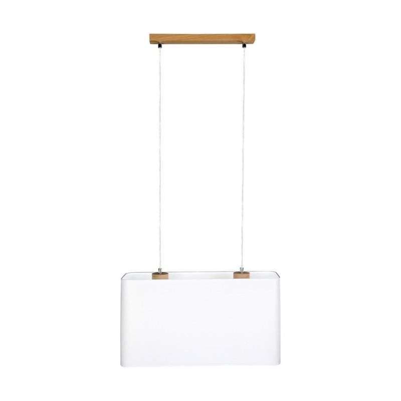 Cadre Lampa Wisząca 2xE27 Max.40W Dąb Olejowany/Transparentny PVC/Biały