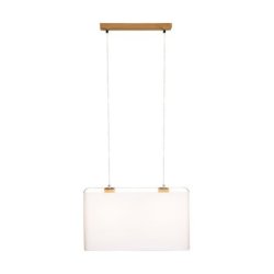 Cadre Lampa Wisząca 2xE27 Max.40W Dąb Olejowany/Transparentny PVC/Biały