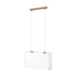 Cadre Lampa Wisząca 2xE27 Max.40W Dąb Olejowany/Transparentny PVC/Biały