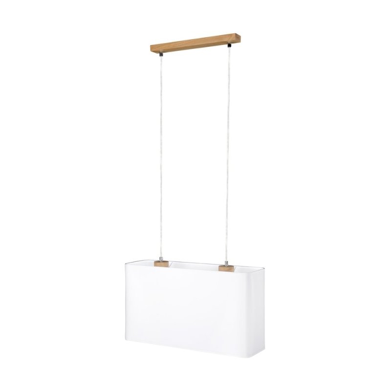 Cadre Lampa Wisząca 2xE27 Max.40W Dąb Olejowany/Transparentny PVC/Biały