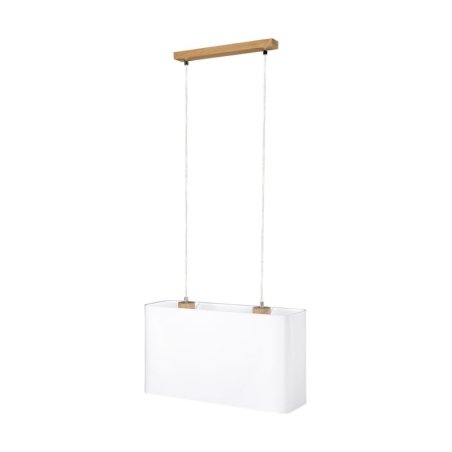 Cadre Lampa Wisząca 2xE27 Max.40W Dąb Olejowany/Transparentny PVC/Biały