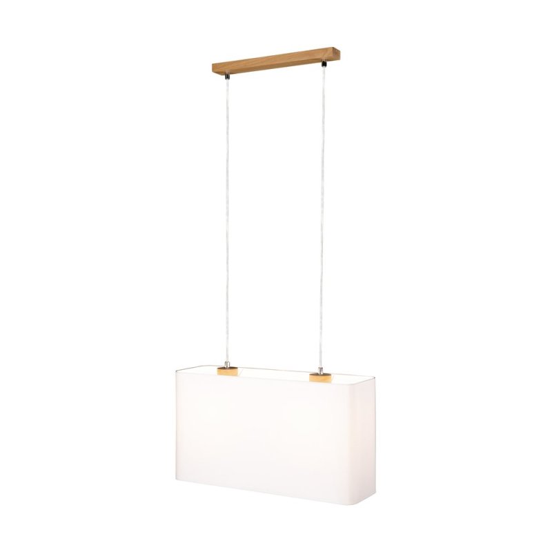 Cadre Lampa Wisząca 2xE27 Max.40W Dąb Olejowany/Transparentny PVC/Biały