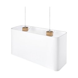 Cadre Lampa Wisząca 2xE27 Max.40W Dąb Olejowany/Transparentny PVC/Biały