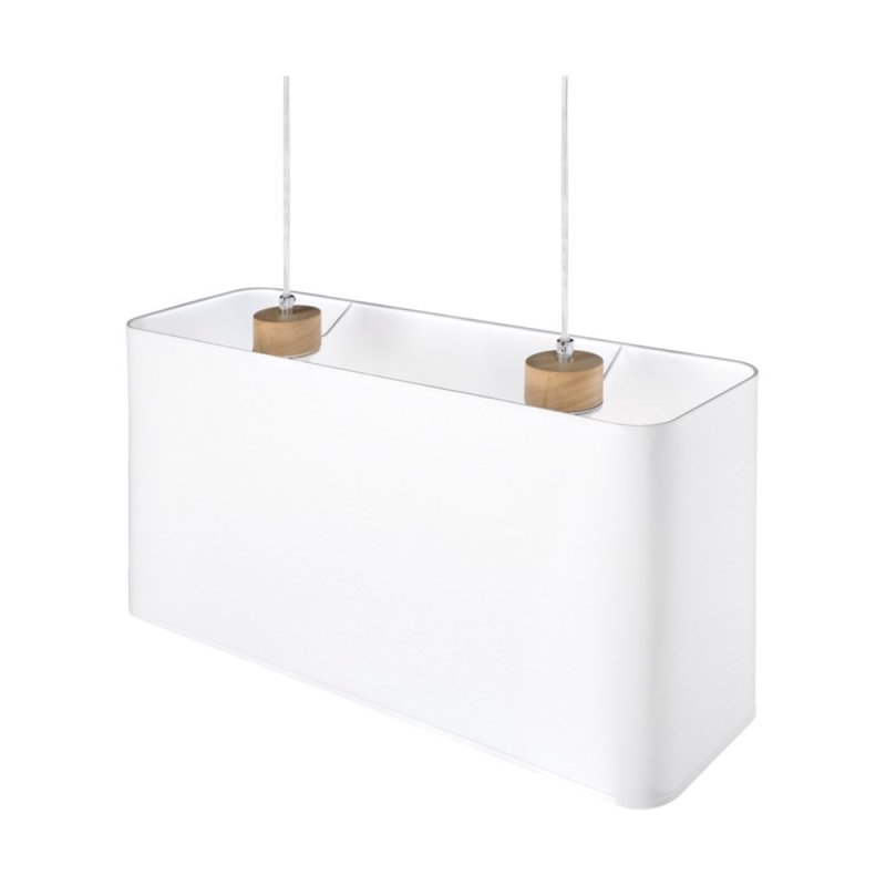 Cadre Lampa Wisząca 2xE27 Max.40W Dąb Olejowany/Transparentny PVC/Biały