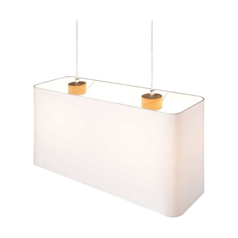 Cadre Lampa Wisząca 2xE27 Max.40W Dąb Olejowany/Transparentny PVC/Biały