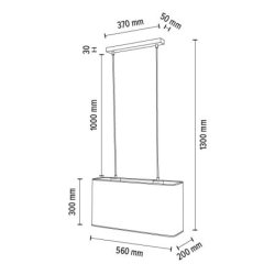 Cadre Lampa Wisząca 2xE27 Max.40W Dąb Olejowany/Transparentny PVC/Biały