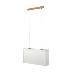 Cadre Lampa Wisząca 2xE27 Max.40W Dąb Olejowany/Transparentny PVC/Szary