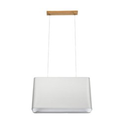 Cadre Lampa Wisząca 2xE27 Max.40W Dąb Olejowany/Transparentny PVC/Szary