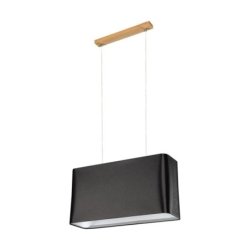 Cadre Lampa Wisząca 2xE27 Max.40W Dąb Olejowany/Transparentny PVC/Czarny