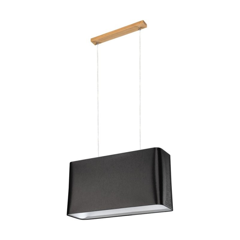 Cadre Lampa Wisząca 2xE27 Max.40W Dąb Olejowany/Transparentny PVC/Czarny