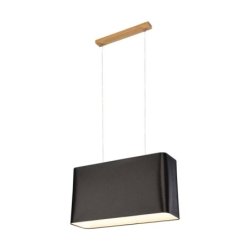 Cadre Lampa Wisząca 2xE27 Max.40W Dąb Olejowany/Transparentny PVC/Czarny