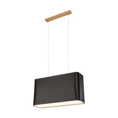 Cadre Lampa Wisząca 2xE27 Max.40W Dąb Olejowany/Transparentny PVC/Czarny