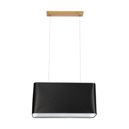 Cadre Lampa Wisząca 2xE27 Max.40W Dąb Olejowany/Transparentny PVC/Czarny