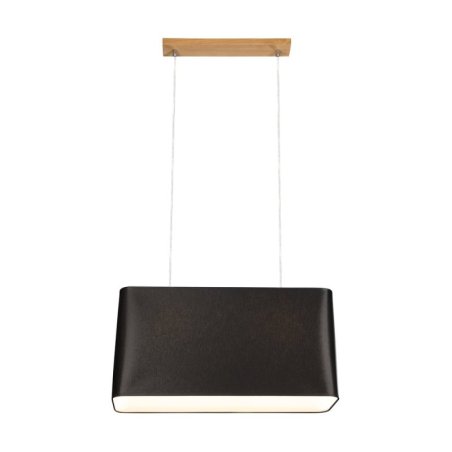 Cadre Lampa Wisząca 2xE27 Max.40W Dąb Olejowany/Transparentny PVC/Czarny