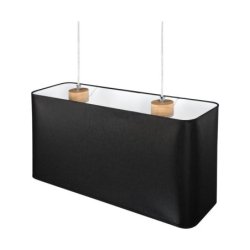 Cadre Lampa Wisząca 2xE27 Max.40W Dąb Olejowany/Transparentny PVC/Czarny