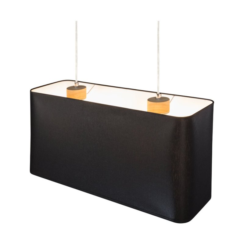 Cadre Lampa Wisząca 2xE27 Max.40W Dąb Olejowany/Transparentny PVC/Czarny