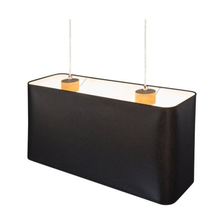 Cadre Lampa Wisząca 2xE27 Max.40W Dąb Olejowany/Transparentny PVC/Czarny