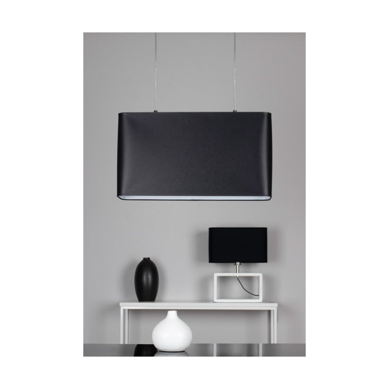 Cadre Lampa Wisząca 2xE27 Max.40W Dąb Olejowany/Transparentny PVC/Czarny