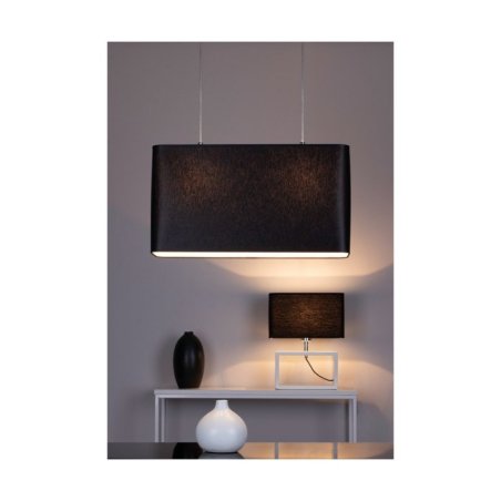 Cadre Lampa Wisząca 2xE27 Max.40W Dąb Olejowany/Transparentny PVC/Czarny