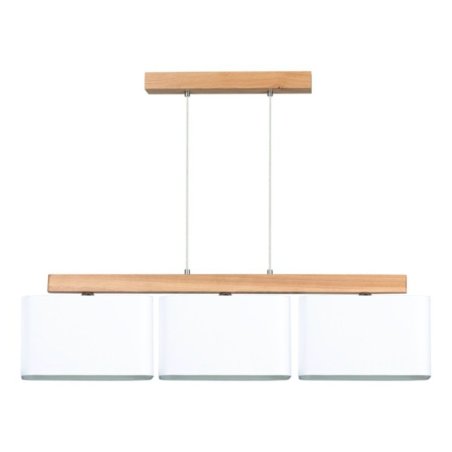 Cadre Lampa Wisząca 3xE27 Max.25W Dąb Olejowany/Transparentny PVC/Biały