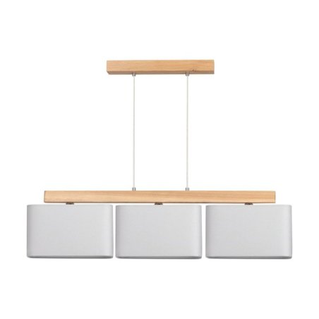 Cadre Lampa Wisząca 3xE27 Max.25W Dąb Olejowany/Transparentny PVC/Chrom/Szary