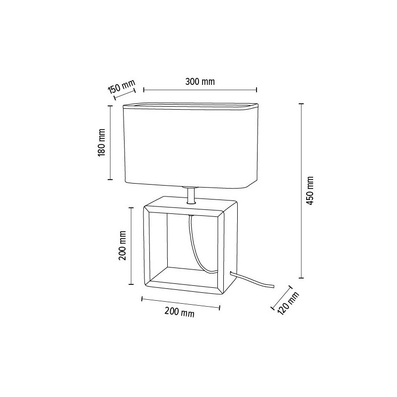 Cadre Lampa Stołowa 1xE27 Max.25W Dąb Olejowany/Czarny/Szary
