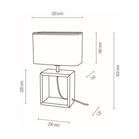 Cadre Lampa Stołowa 1xE27 Max.25W Orzech/Czarny/Biały