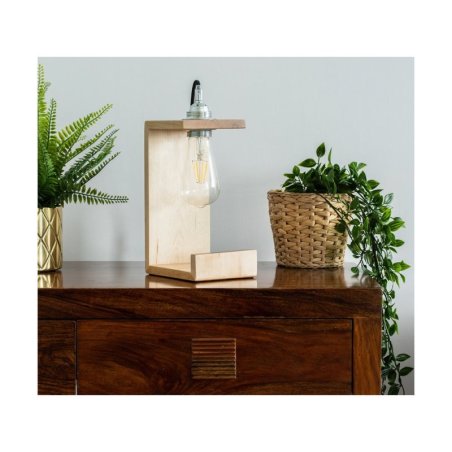 Elle Lampa Stołowa 1xE27 Max.15W Dąb Olejowany/Czarny