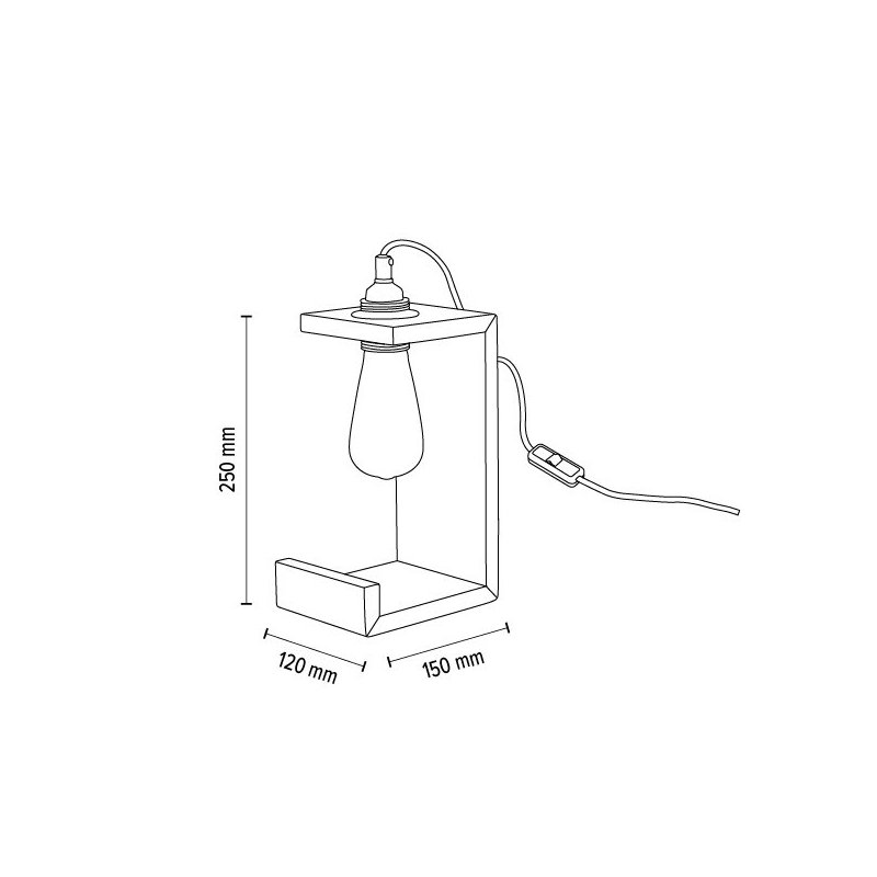 Elle Lampa Stołowa 1xE27 Max.15W Dąb Olejowany/Czarny