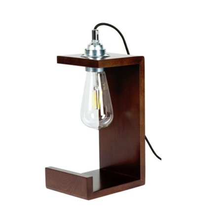 Elle Lampa Stołowa 1xE27 Max.15W Orzech/Czarny
