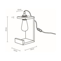 Elle Lampa Stołowa 1xE27 Max.15W Orzech/Czarny