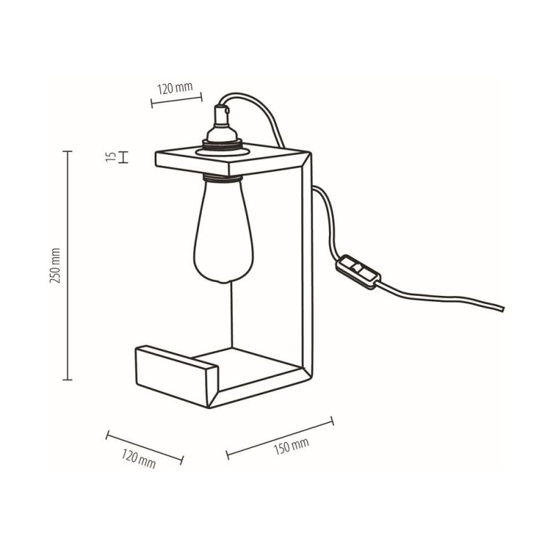 Elle Lampa Stołowa 1xE27 Max.15W Orzech/Czarny
