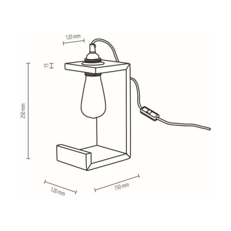Elle Lampa Stołowa 1xE27 Max.15W Orzech/Czarny