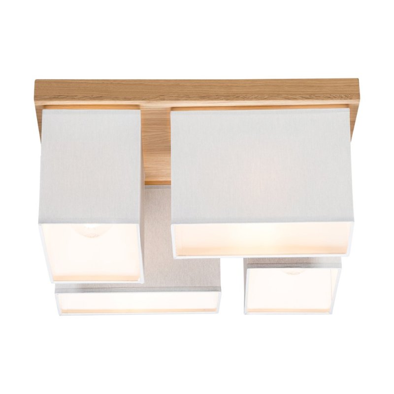 Paloma Lampa Sufitowa 4xE27 Max.25W Dąb Olejowany/Szary
