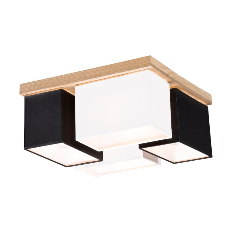 Paloma Lampa Sufitowa 4xE27 Max.25W Dąb Olejowany/Biały/Czarny