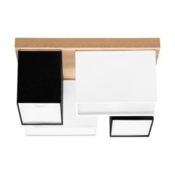 Paloma Lampa Sufitowa 4xE27 Max.25W Dąb Olejowany/Biały/Czarny