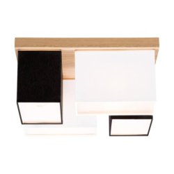 Paloma Lampa Sufitowa 4xE27 Max.25W Dąb Olejowany/Biały/Czarny