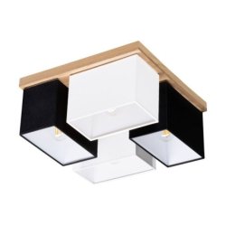 Paloma Lampa Sufitowa 4xE27 Max.25W Dąb Olejowany/Biały/Czarny