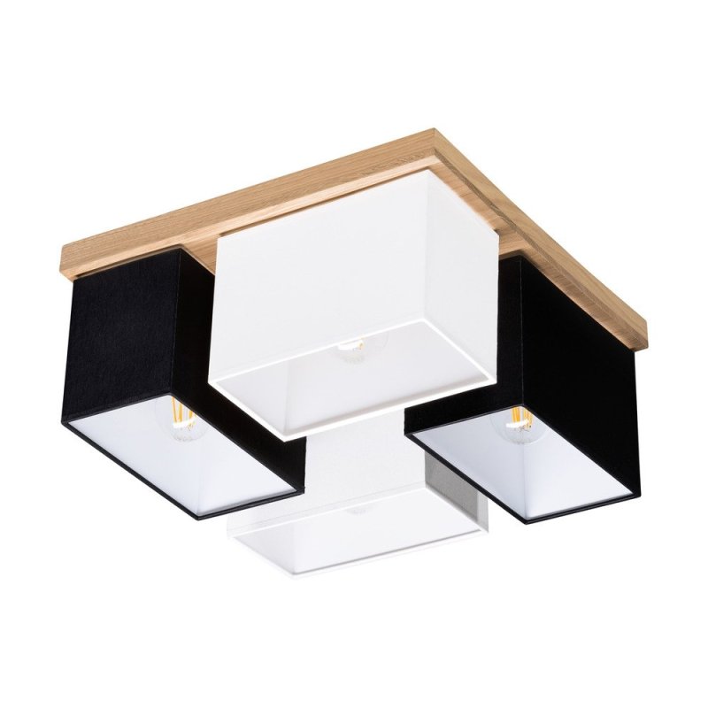 Paloma Lampa Sufitowa 4xE27 Max.25W Dąb Olejowany/Biały/Czarny