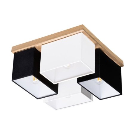 Paloma Lampa Sufitowa 4xE27 Max.25W Dąb Olejowany/Biały/Czarny