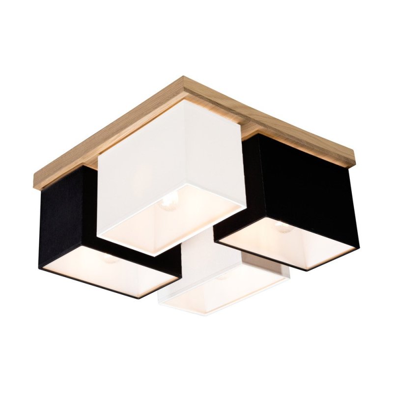 Paloma Lampa Sufitowa 4xE27 Max.25W Dąb Olejowany/Biały/Czarny