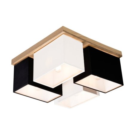 Paloma Lampa Sufitowa 4xE27 Max.25W Dąb Olejowany/Biały/Czarny