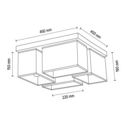 Paloma Lampa Sufitowa 4xE27 Max.25W Dąb Olejowany/Biały/Czarny