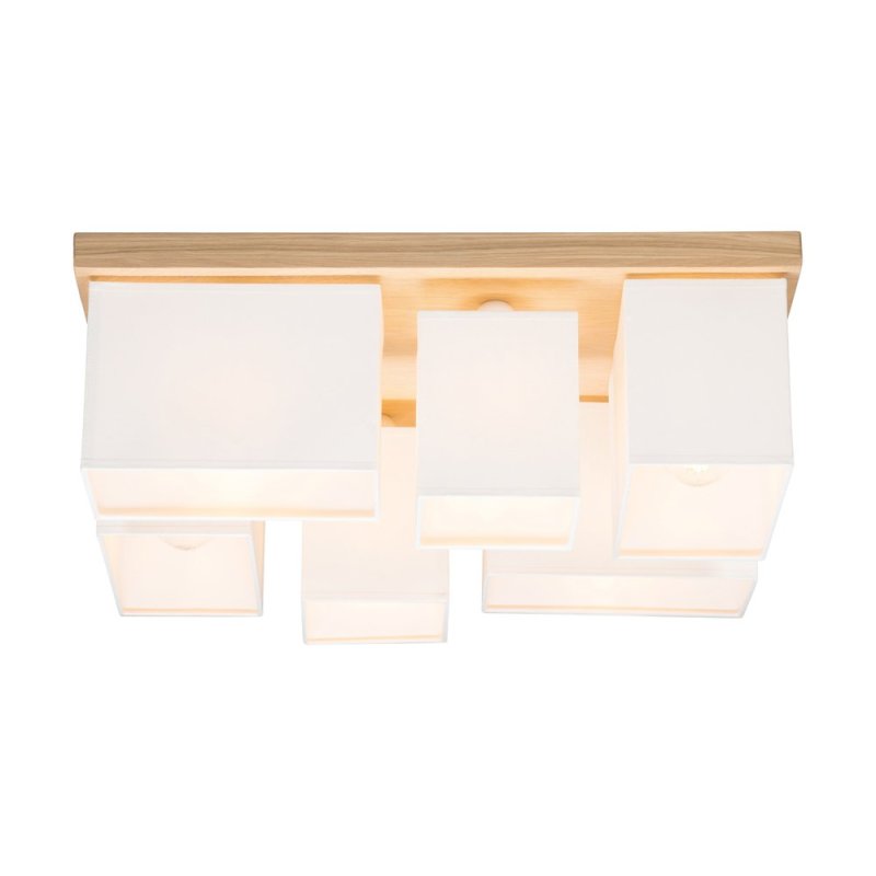 Paloma Lampa Sufitowa 6xE27 Max.25W Dąb Olejowany/Biały