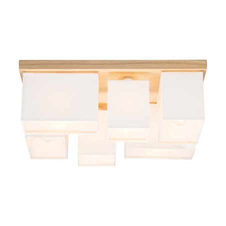 Paloma Lampa Sufitowa 6xE27 Max.25W Dąb Olejowany/Biały
