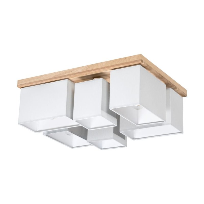 Paloma Lampa Sufitowa 6xE27 Max.25W Dąb Olejowany/Szary