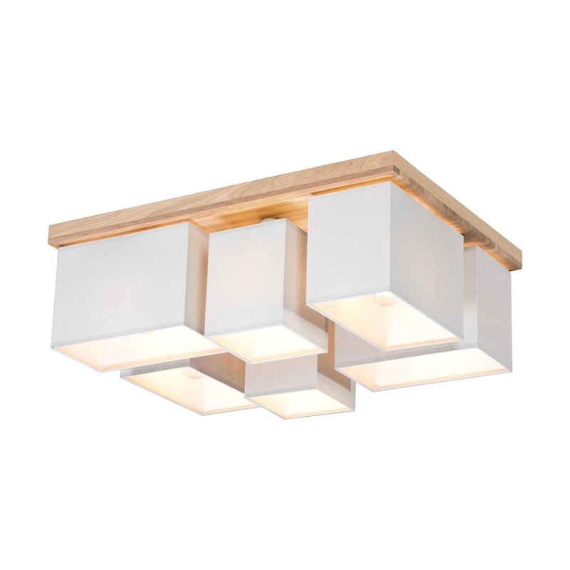 Paloma Lampa Sufitowa 6xE27 Max.25W Dąb Olejowany/Szary