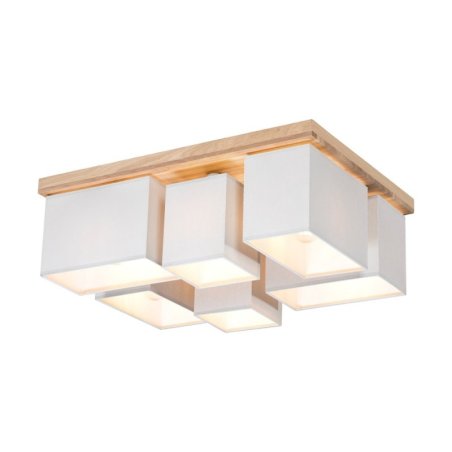 Paloma Lampa Sufitowa 6xE27 Max.25W Dąb Olejowany/Szary